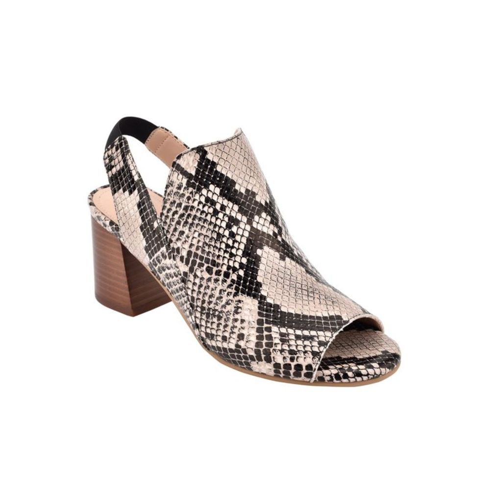 EVOLVE Womens Beige Snake Skin Print Hale Slip On Leather Sandals 8.5 W